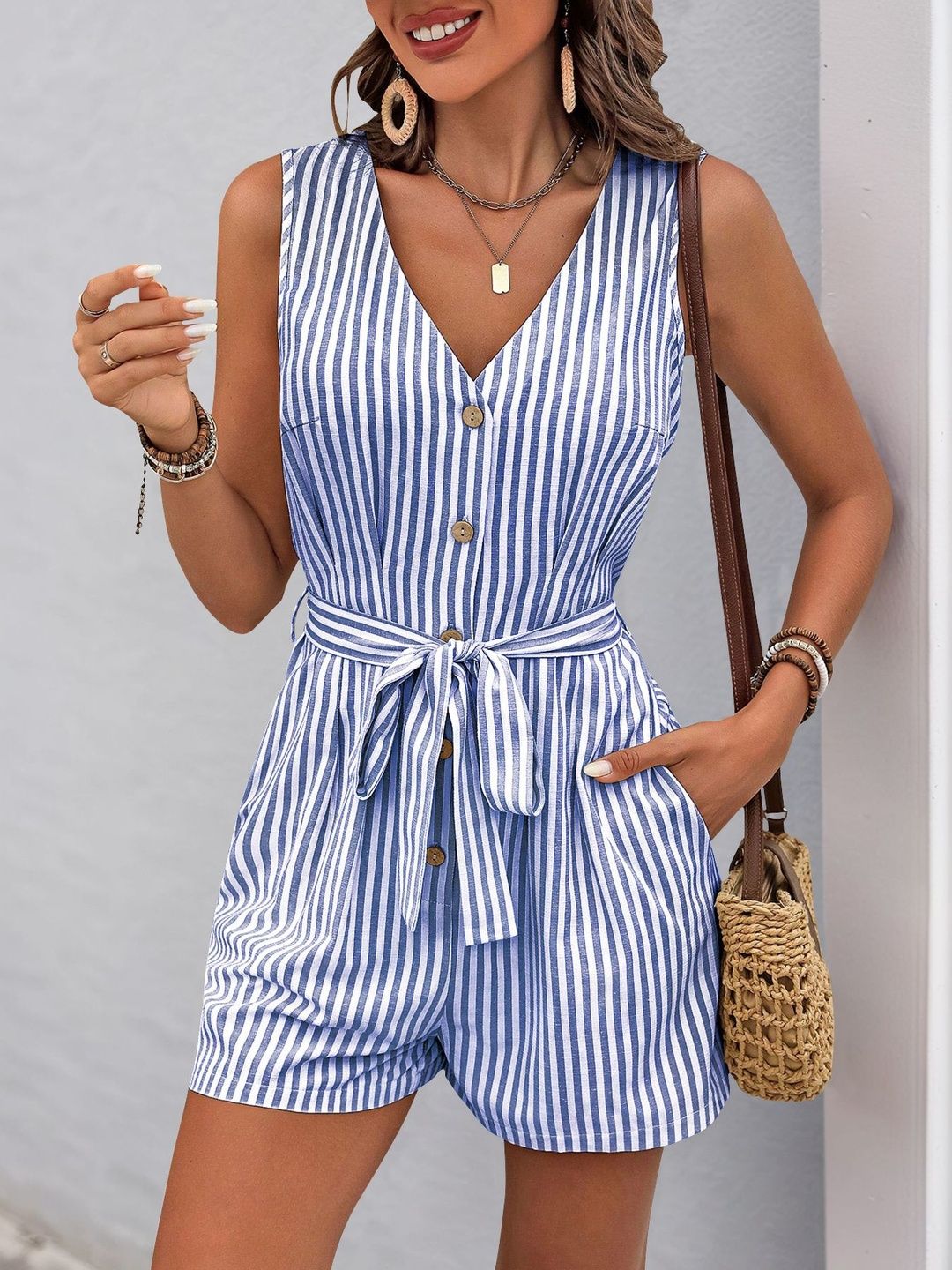 Striped Basic Jumpsuit