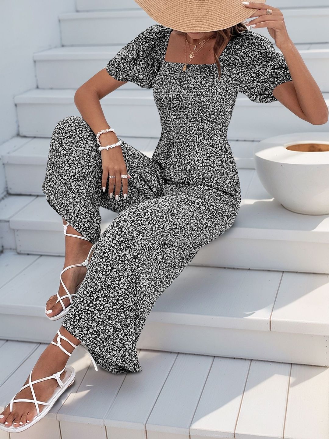 Printed Culotte Jumpsuit