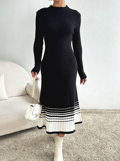 Women Striped Ribbed Pullover