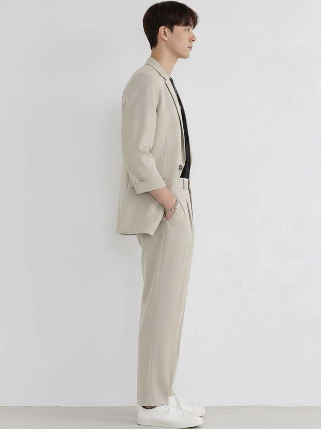 Solid Blazer with Trousers