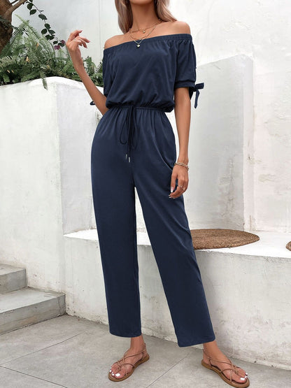 Off-Shoulder Basic Jumpsuit