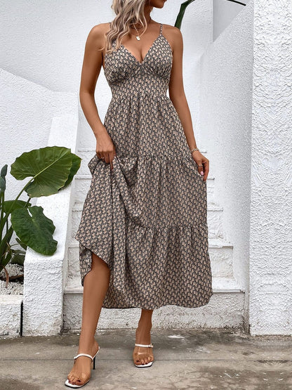 Print A-Line Midi Dress