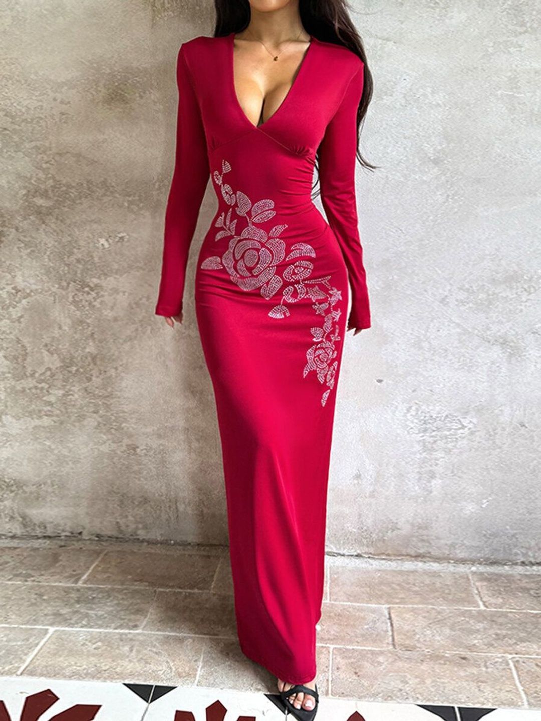 Floral Sheath Maxi Dress