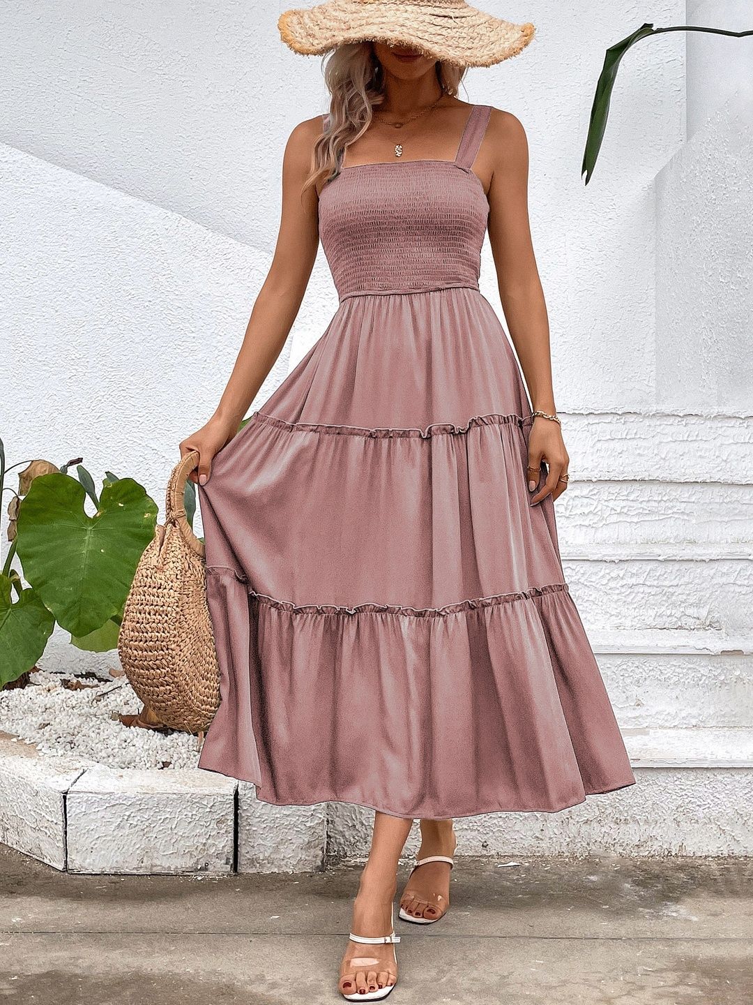 A-Line Midi Dress Style 162 - Nowi Korean Fashion