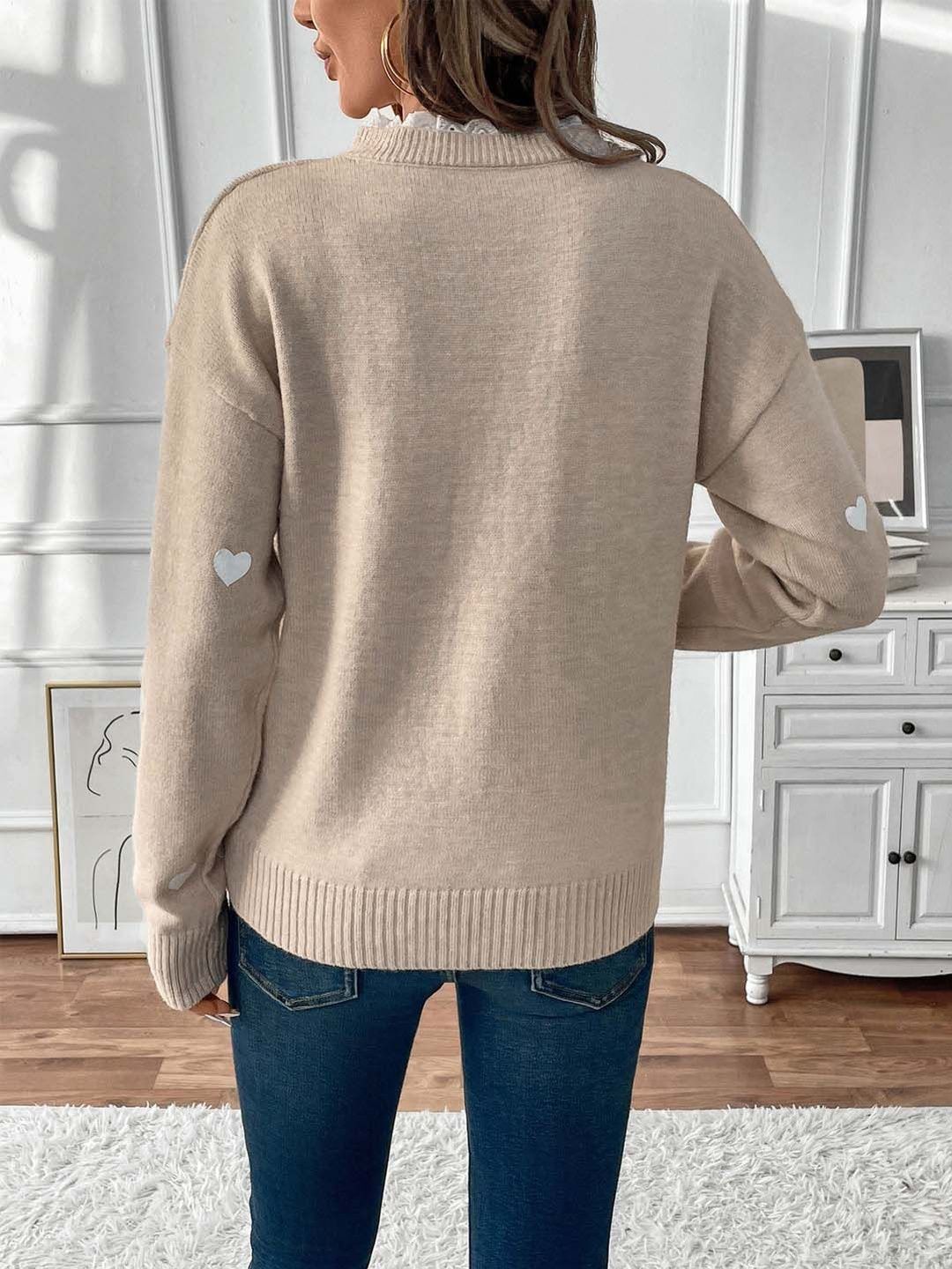 NOWI Printed V-Neck Pullover