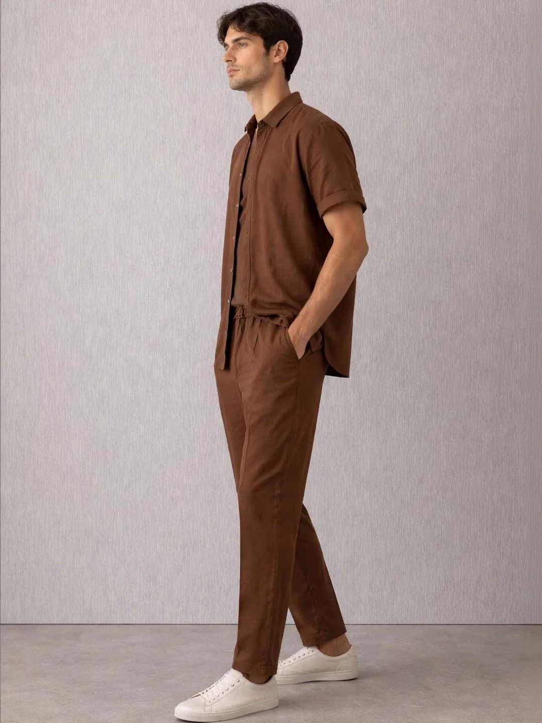 Shirt Collar Shirt With Trousers Co-Ords