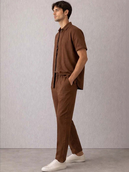 Shirt Collar Shirt With Trousers Co-Ords