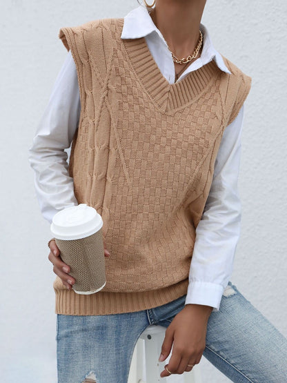 NOWI Cable Knit Sweater Vest - Nowi Korean Fashion
