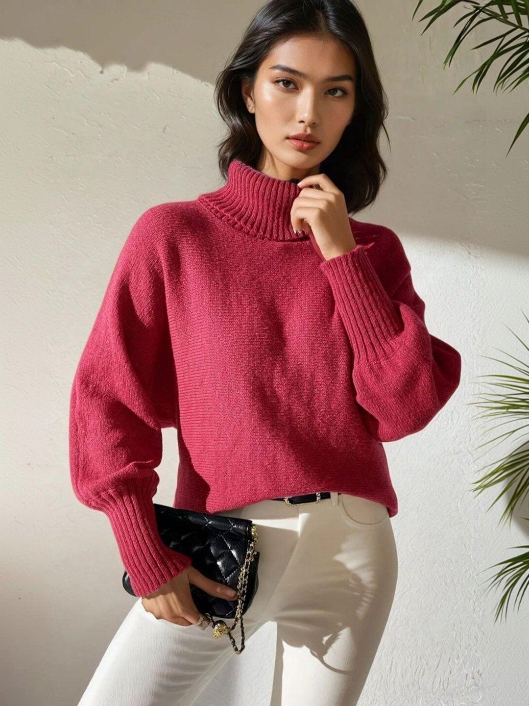 Pullover in Red acrylic - Nowi Korean Fashion