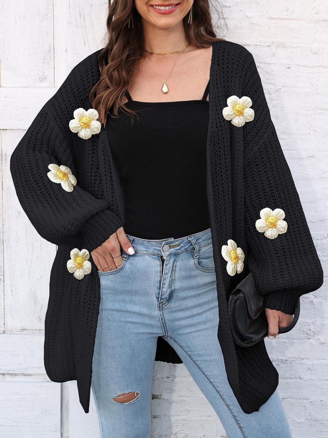 Women Cardigan with Applique Detail