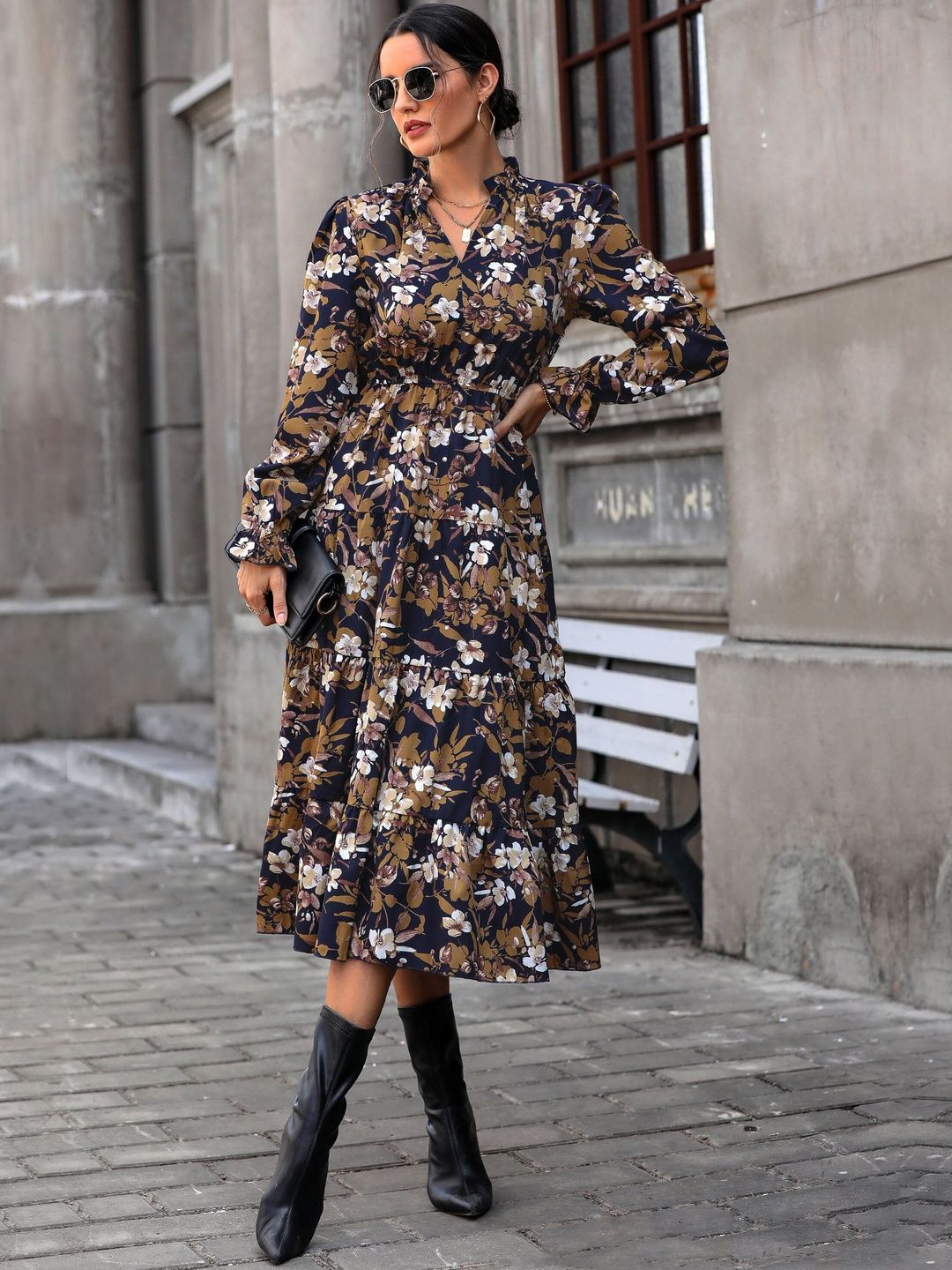 Women's Nowi Floral Print A-Line Midi Dress