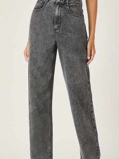 Women Straight Fit High-Rise Light Fade Stretchable Cotton Jeans