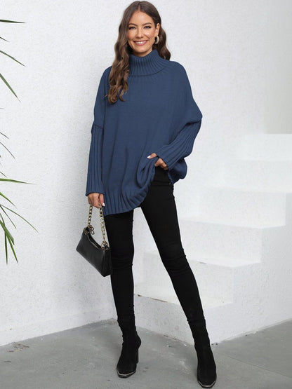 Pullover in Blue acrylic Long Sleeve - Nowi Korean Fashion