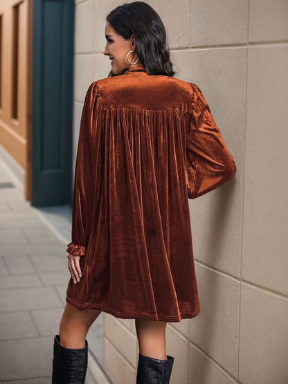 Women's Orange Fit & Flare Dress