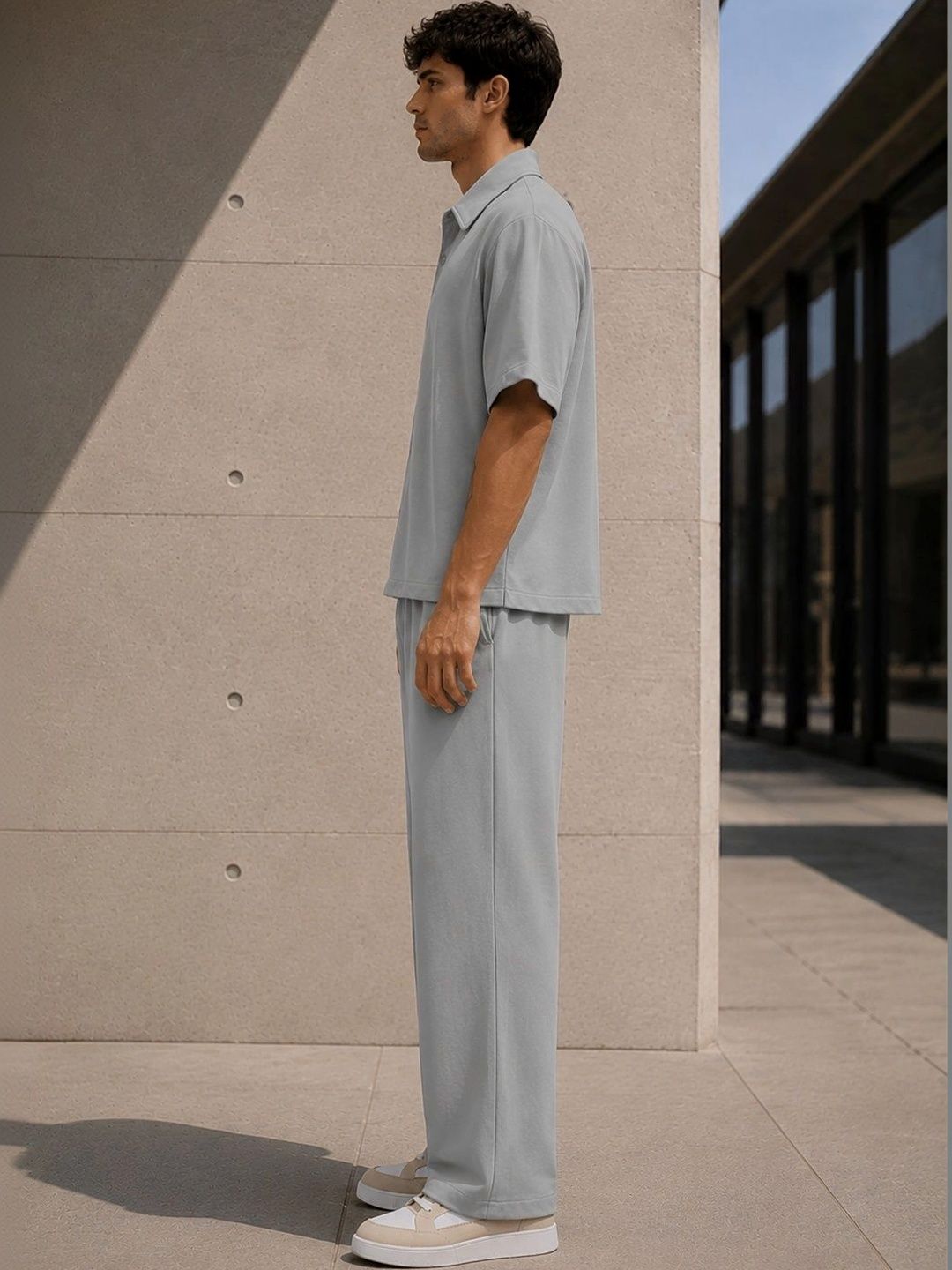 Solid Shirt with Trousers