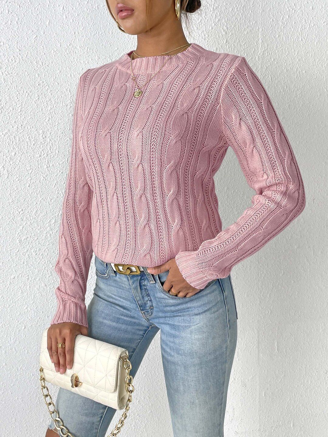 Women Cable Knit Pullover