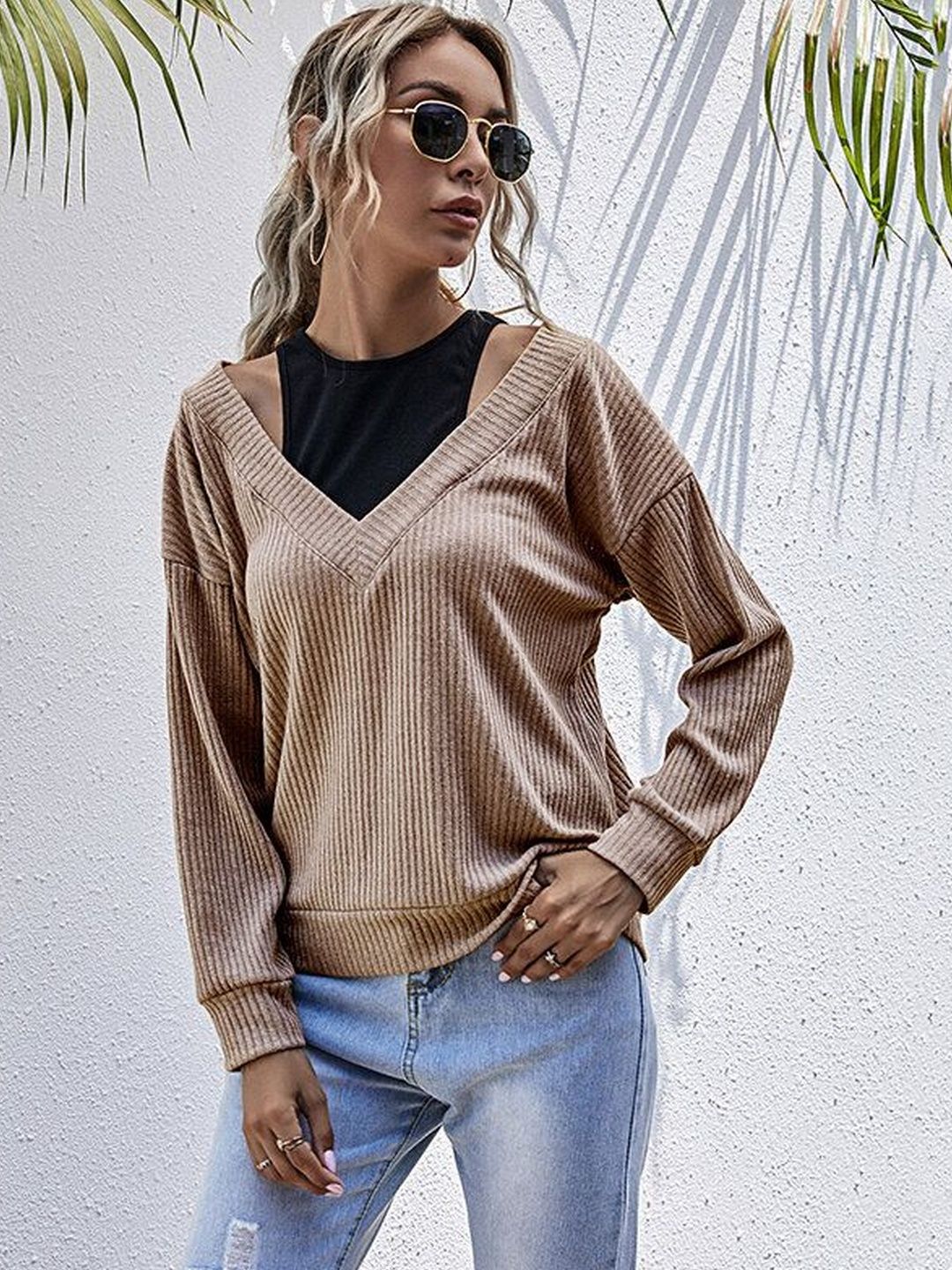 Women Ribbed Woollen Pullover