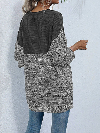 Women's Grey Colourblocked Pullover Blend Printed