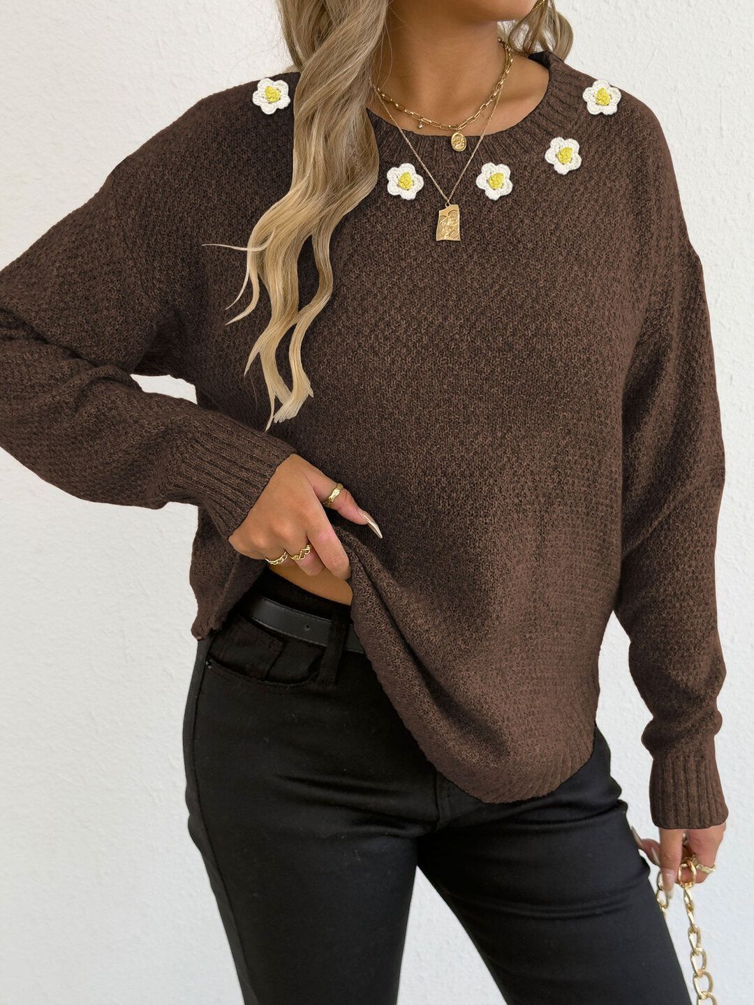 Women Pullover with Applique Detail