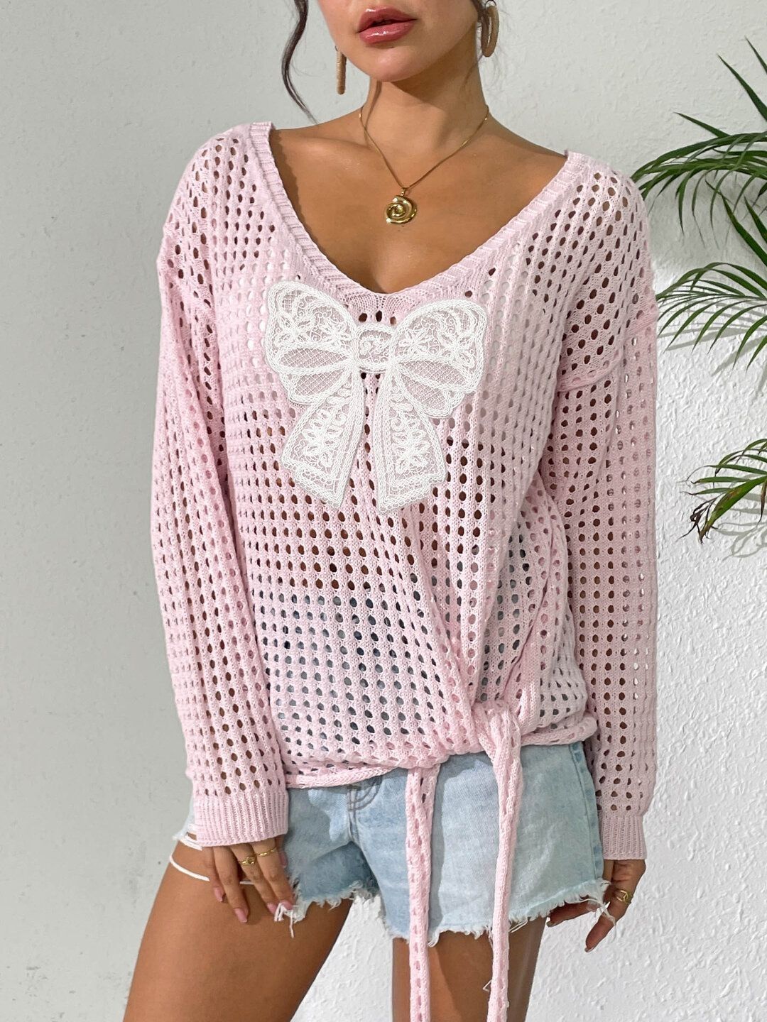 Women Pullover with Applique Detail