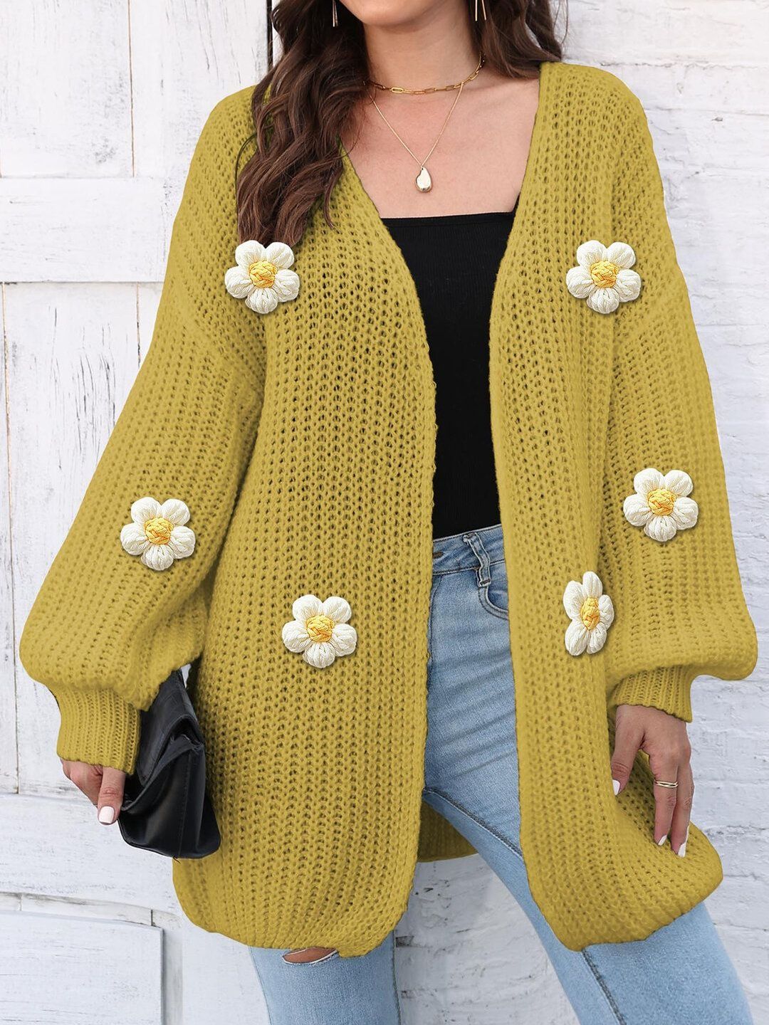 Women Cardigan with Applique Detail