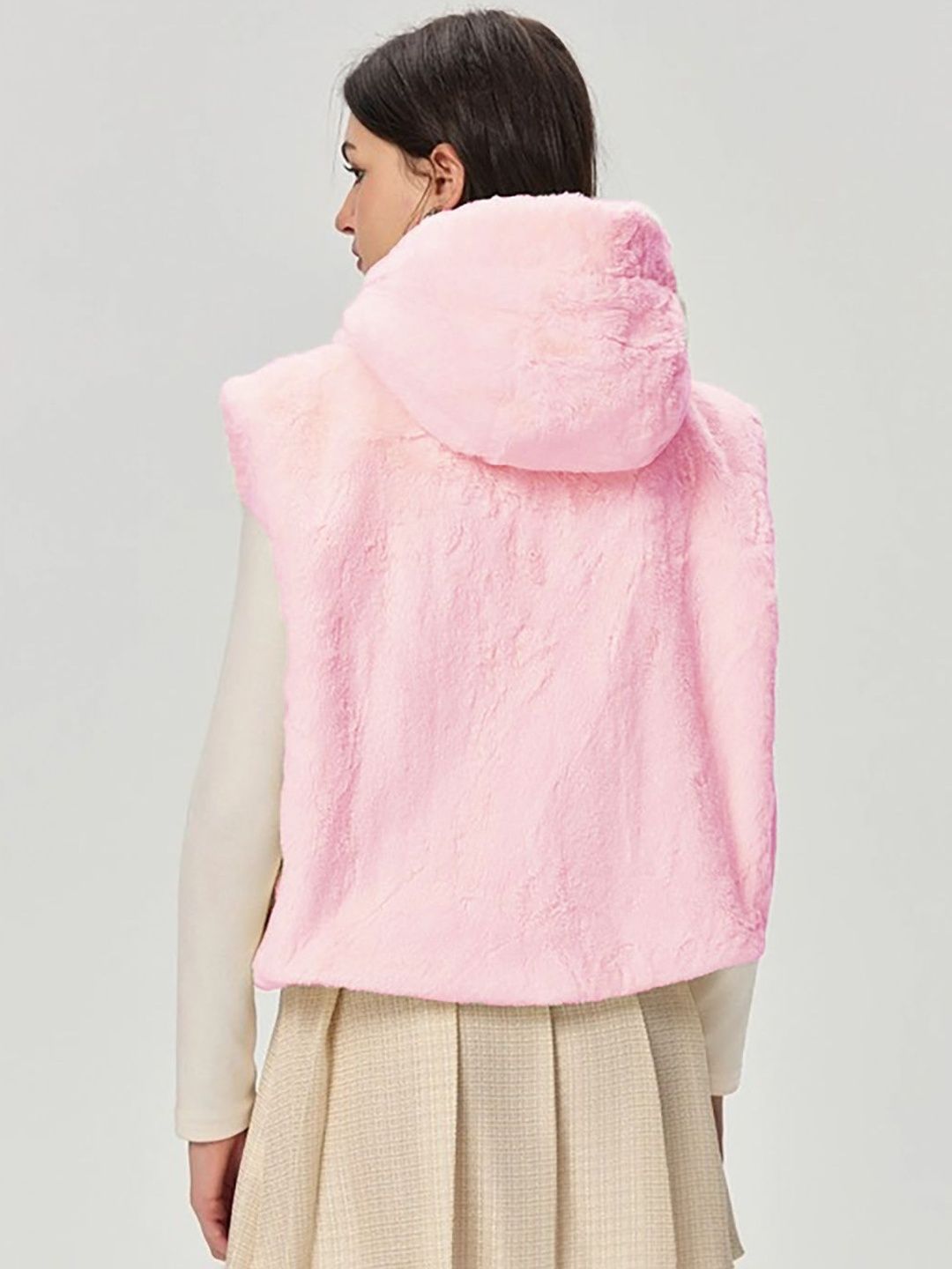 NOWI Women Solid Sleeveless Woollen Jacket