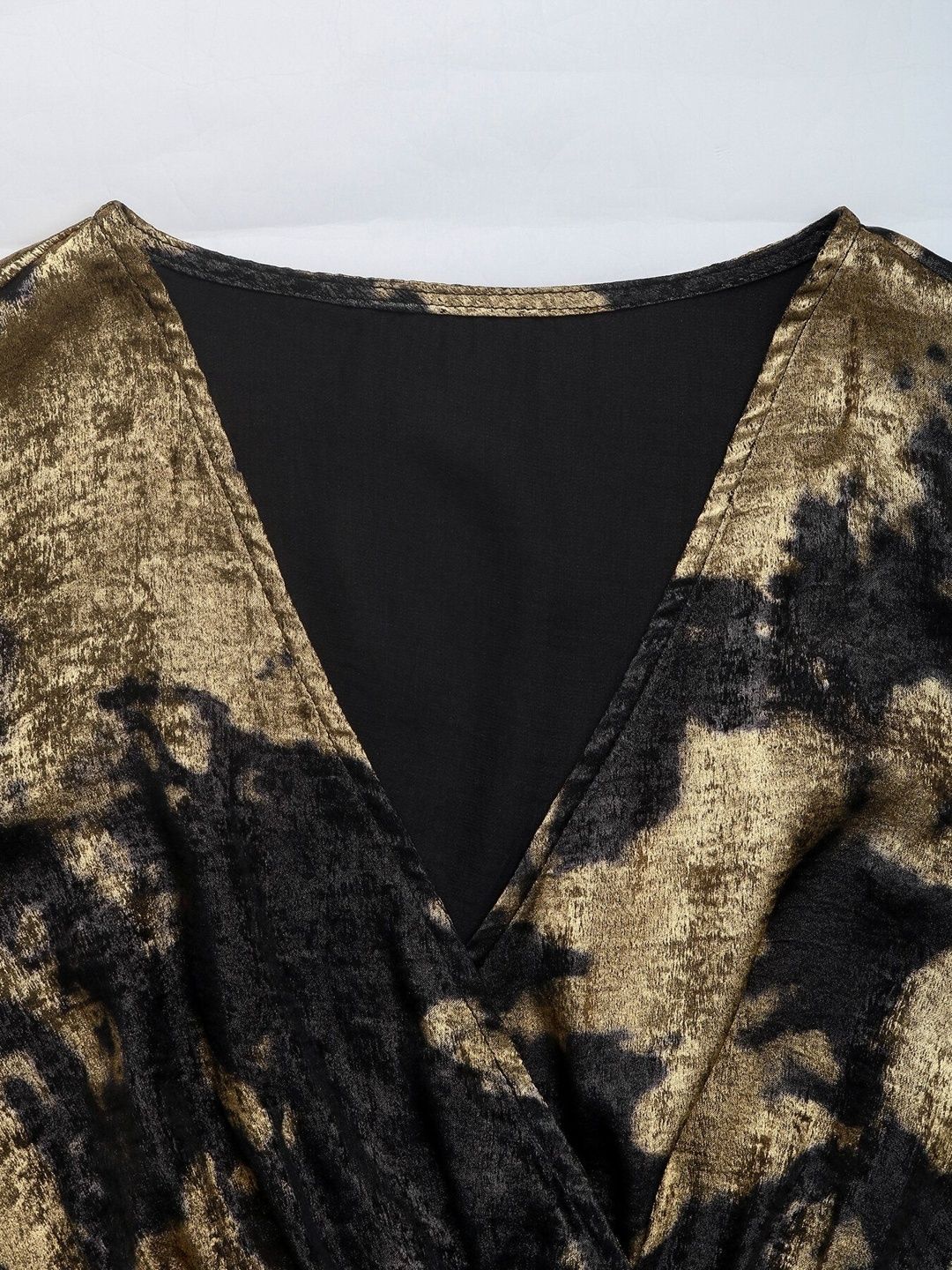 Women's Gold Print Midi Dress