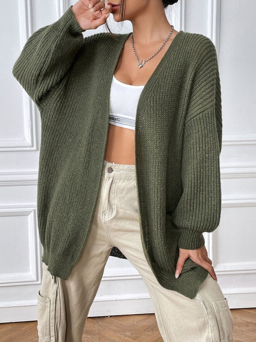 Women Ribbed Cardigan
