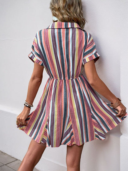 Striped Fit & Flare Dress