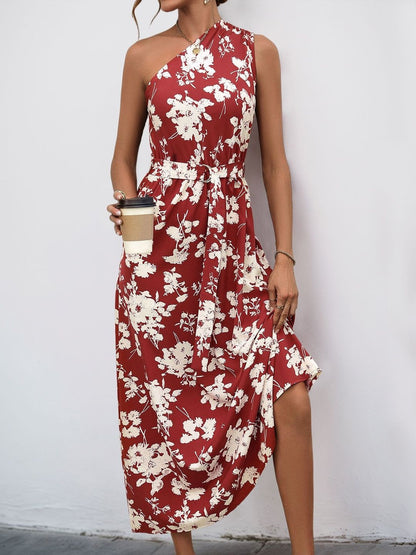 Floral Print A-Line Midi Dress