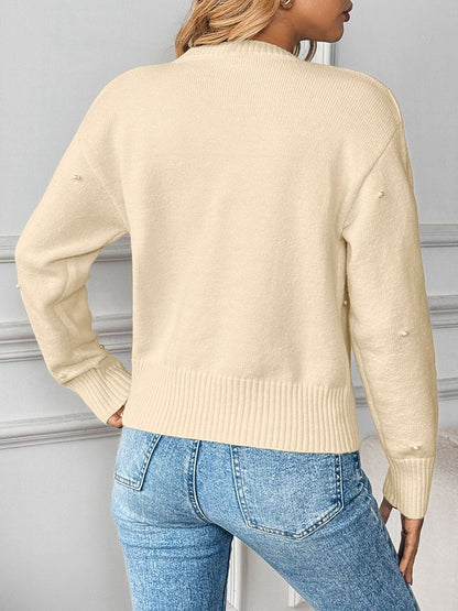 Women Woollen Cardigan with Embellished Detail