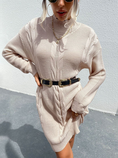 Cable Knit Pullover in Beige Style 204 - Nowi Korean Fashion