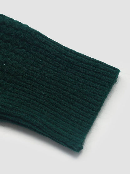 Women's Green Striped Printed Pullover
