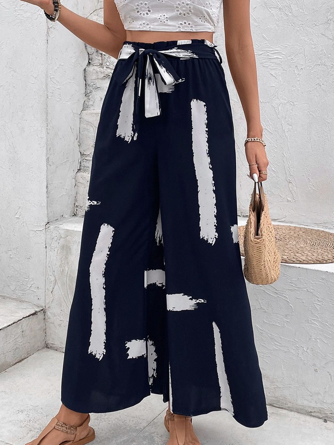 Women Printed Non Iron Trousers