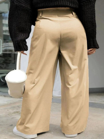 Women Loose Fit High-Rise Wide Leg Trousers