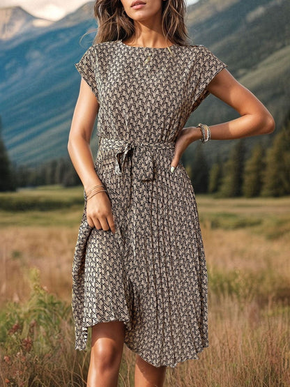 Print Fit & Flare Midi Dress