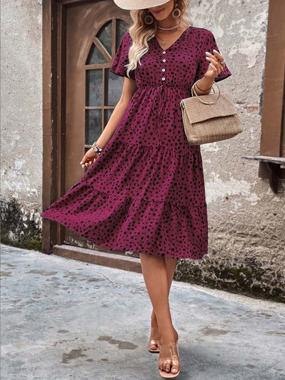 NOWI Animal Printed Fit & Flare Midi Dress