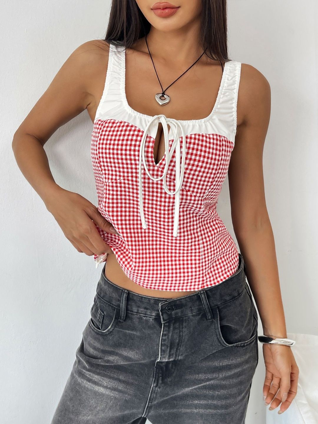 Checked Cotton Top