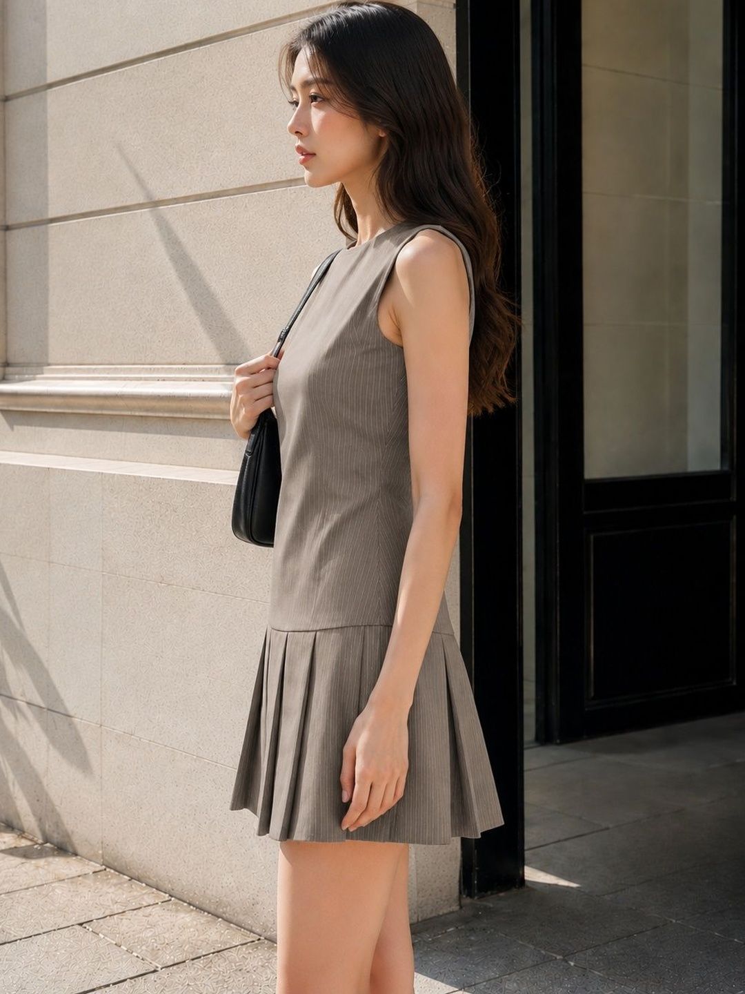 Striped A-Line Mini Dress