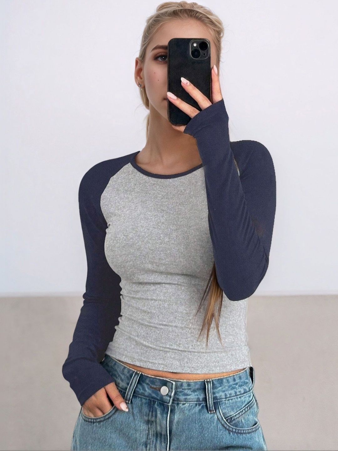 Colourblocked Top - Nowi Korean Fashion