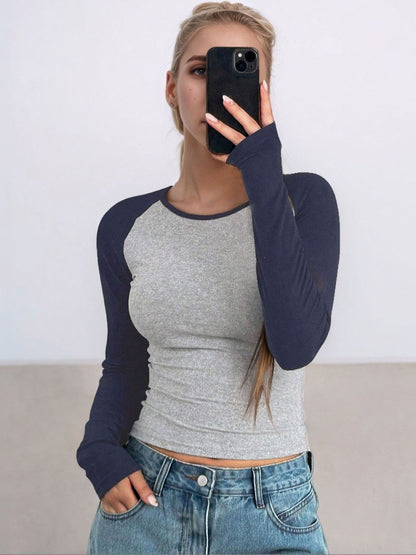 Colourblocked Top - Nowi Korean Fashion