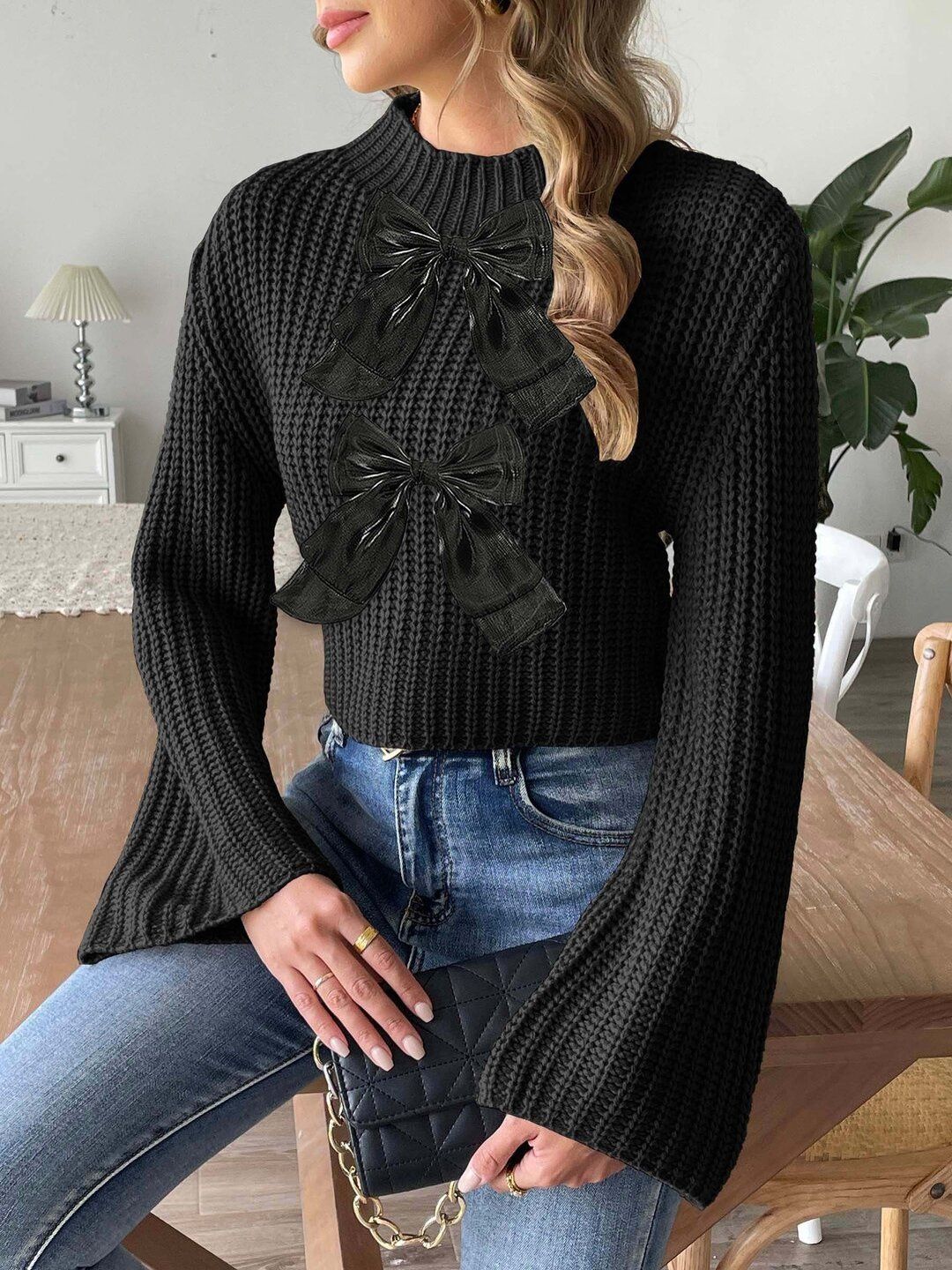 Women Ribbed Crop Pullover