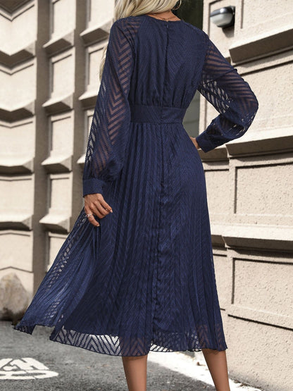 Women's Blue Nowi Fit & Flare Midi Dress