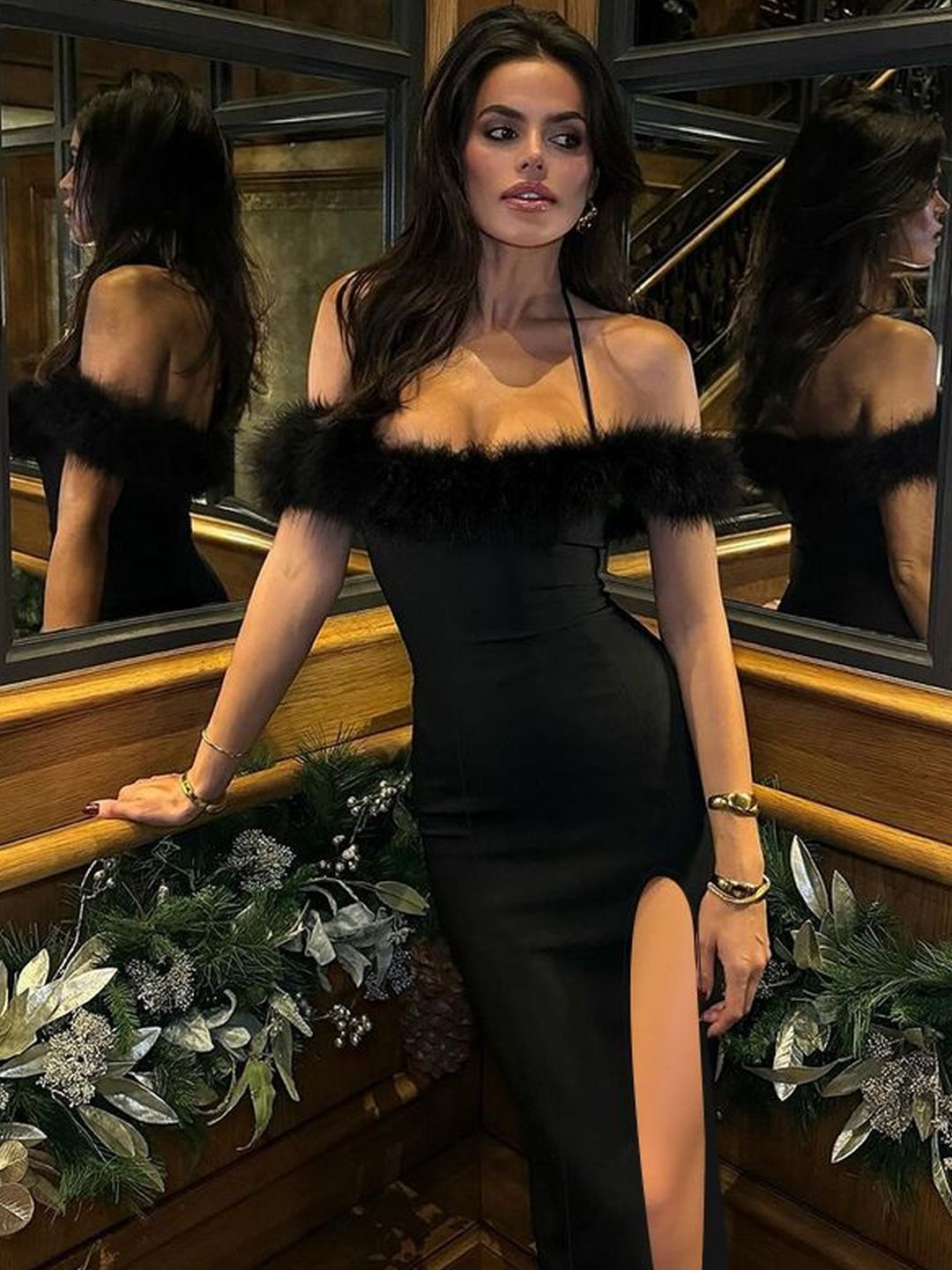 NOWI Off-Shoulder Bodycon Maxi Dress