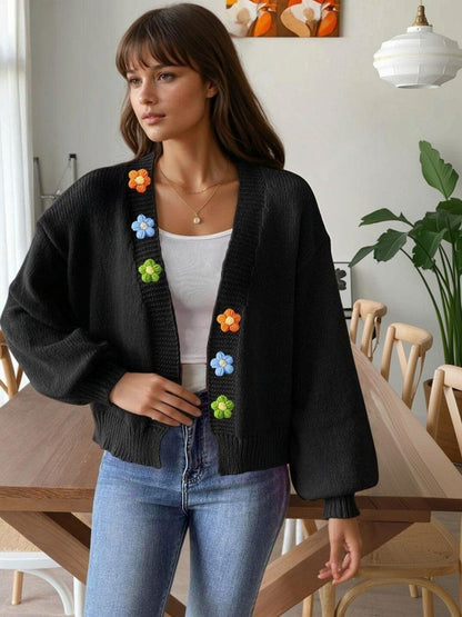 Women Cardigan with Applique Detail