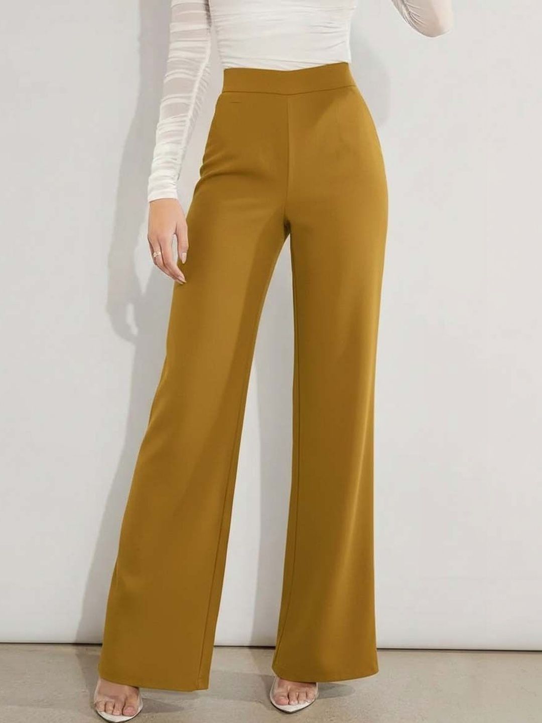 Women Straight Fit Wrinkle Free Trousers