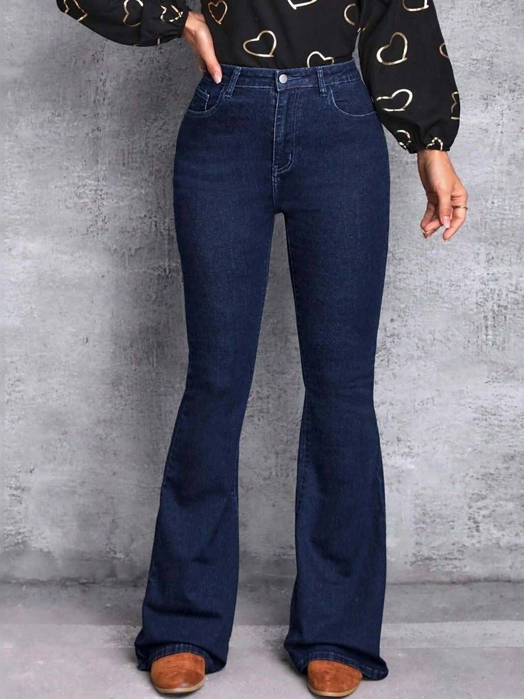 Women Flared High-Rise Stretchable Jeans