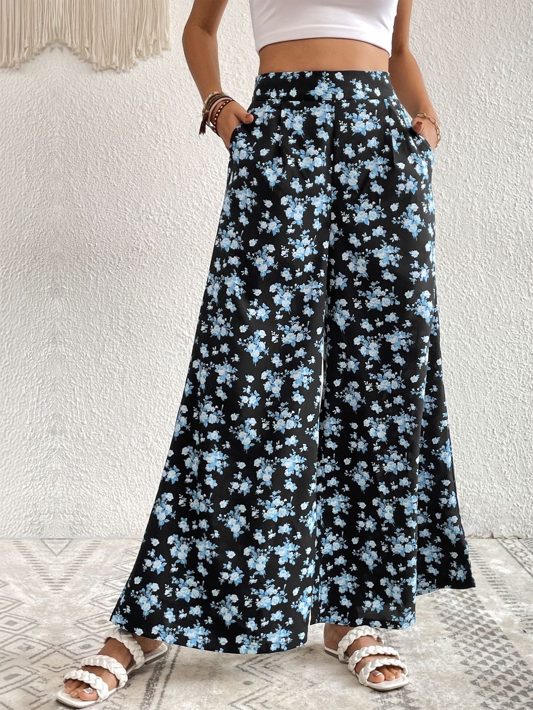 Women Floral Printed Non Iron Trousers
