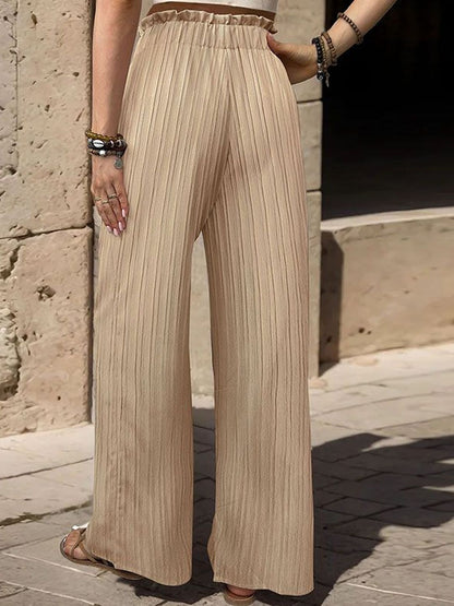 Women Textured High-Rise Non Iron Pleated Trousers
