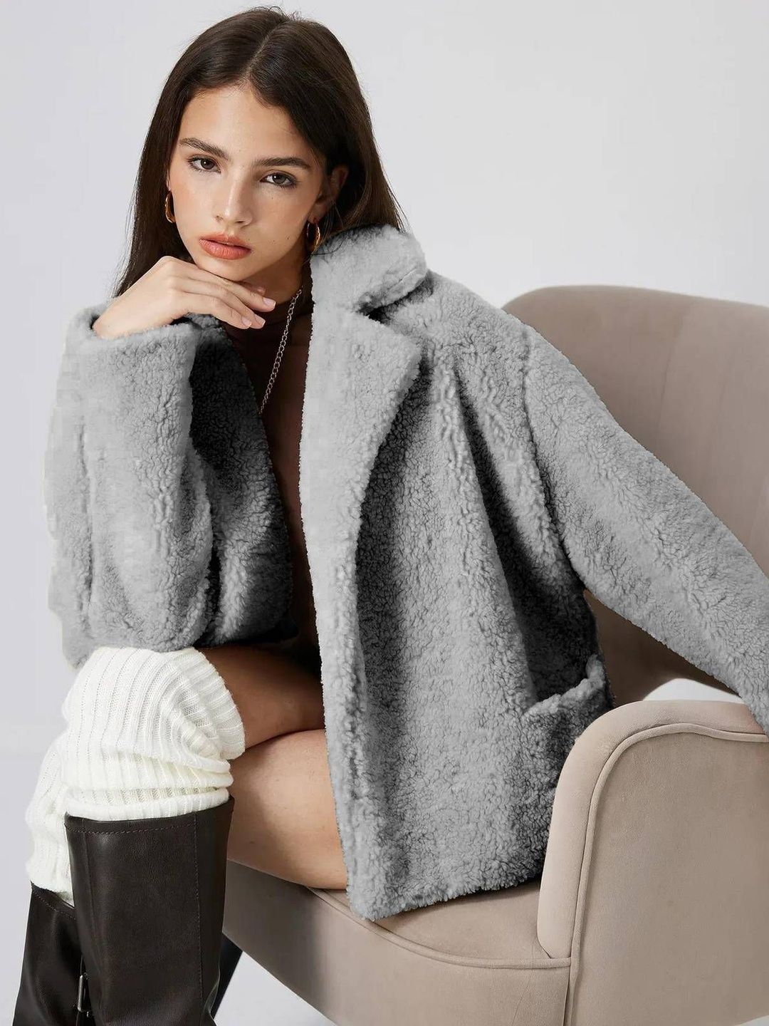 Women's Grey Lightweight Puffer Jacket